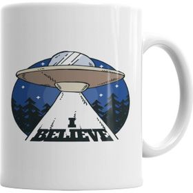 Baskı Dükkanı KB2017 Alien Believe Uzaylı Porselen Kupa Bardak