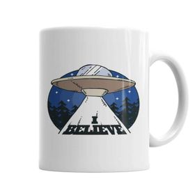 Baskı Dükkanı KB2017 Alien Believe Uzaylı Porselen Kupa Bardak
