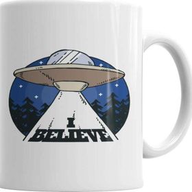 Baskı Dükkanı KB2017 Alien Believe Uzaylı Porselen Kupa Bardak
