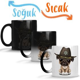 Baskı Dükkanı KB2033 6 Dogs Pug Köpek Porselen Kupa Bardak