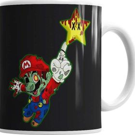 Baskı Dükkanı KB2038 Zombie Süper Mario Porselen Kupa Bardak