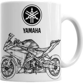 Baskı Dükkanı KB2055 Motorsiklet Yamaha Yzf R25 Porselen Kupa Bardak