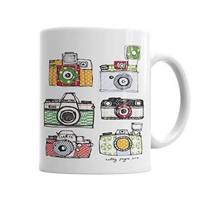 Baskı Dükkanı KB2085 Watercolor Camera Foto Porselen Kupa Bardak
