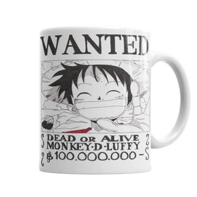 Baskı Dükkanı KB2087 Wanted Luffy Porselen Kupa Bardak