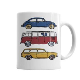 Baskı Dükkanı KB2099 Vintage Volkswagen Porselen Kupa Bardak