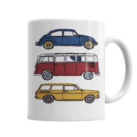 Baskı Dükkanı KB2099 Vintage Volkswagen Porselen Kupa Bardak