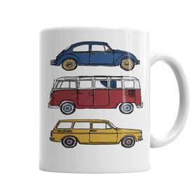 Baskı Dükkanı KB2099 Vintage Volkswagen Porselen Kupa Bardak