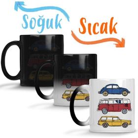 Baskı Dükkanı KB2100 Vintage Volkswagen Retro Style Porselen Kupa Bardak