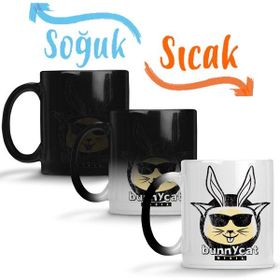 Baskı Dükkanı KB2130 Bunnycat Porselen Kupa Bardak