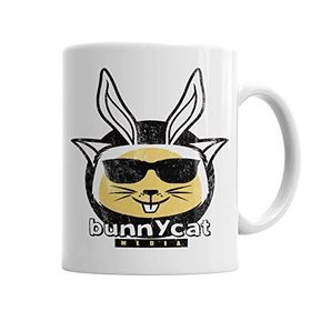 Baskı Dükkanı KB2130 Bunnycat Porselen Kupa Bardak
