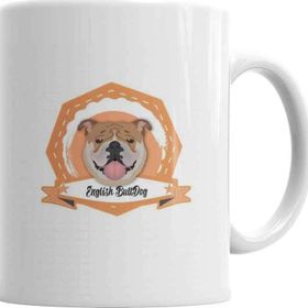 Baskı Dükkanı KB2132 Bulldogue Coleçao Raças Pug Köpek Porselen Kupa Bardak