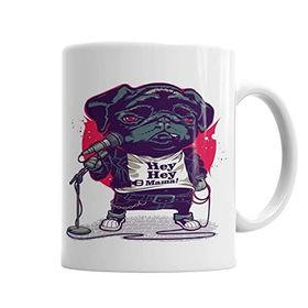 Baskı Dükkanı KB2160 Black Dog Pug Köpek Porselen Kupa Bardak