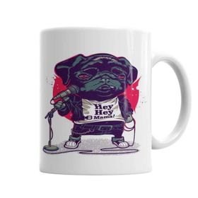 Baskı Dükkanı KB2160 Black Dog Pug Köpek Porselen Kupa Bardak
