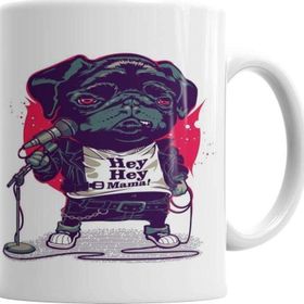 Baskı Dükkanı KB2160 Black Dog Pug Köpek Porselen Kupa Bardak