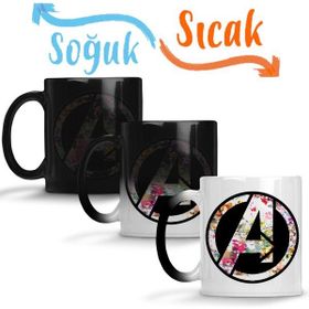 Baskı Dükkanı KB2183 Avengers Flowers Porselen Kupa Bardak