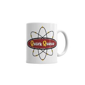 Baskı Dükkanı KB2194 Atomic Symbol Quck Queue Logo Porselen Kupa Bardak