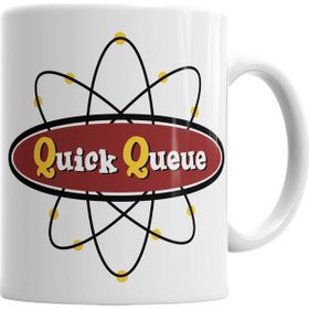 Baskı Dükkanı KB2194 Atomic Symbol Quck Queue Logo Porselen Kupa Bardak