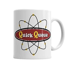 Baskı Dükkanı KB2194 Atomic Symbol Quck Queue Logo Porselen Kupa Bardak