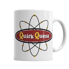 Baskı Dükkanı KB2194 Atomic Symbol Quck Queue Logo Porselen Kupa Bardak