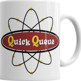 Baskı Dükkanı KB2194 Atomic Symbol Quck Queue Logo Porselen Kupa Bardak