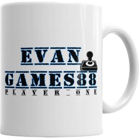 Baskı Dükkanı KB2222 Evan Games 88 Player One Porselen Kupa Bardak