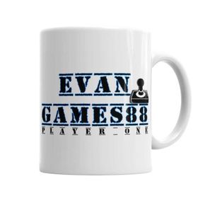 Baskı Dükkanı KB2222 Evan Games 88 Player One Porselen Kupa Bardak