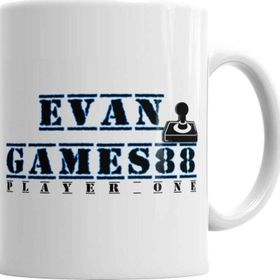 Baskı Dükkanı KB2222 Evan Games 88 Player One Porselen Kupa Bardak