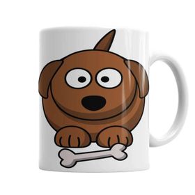 Baskı Dükkanı KB2242 Dog Baby Forest Pug Köpek Porselen Kupa Bardak