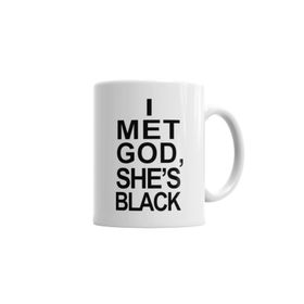 Baskı Dükkanı KB2306 I Met God Shes Black Porselen Kupa Bardak