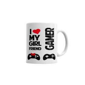 Baskı Dükkanı KB2307 I Love My Girl Friends Gamer Porselen Kupa Bardak