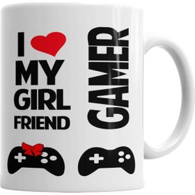Baskı Dükkanı KB2307 I Love My Girl Friends Gamer Porselen Kupa Bardak