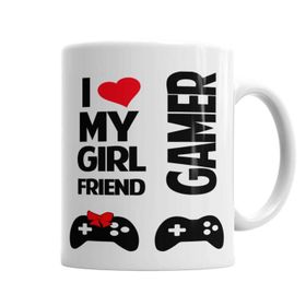 Baskı Dükkanı KB2307 I Love My Girl Friends Gamer Porselen Kupa Bardak