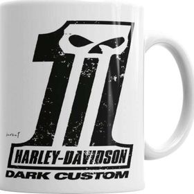 Baskı Dükkanı KB2334 Harley Davidson Dark Custom Porselen Kupa Bardak