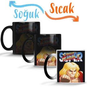 Baskı Dükkanı KB2339 Hadouken Ryu Street Fighter Porselen Kupa Bardak