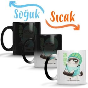 Baskı Dükkanı KB2347 Grumpy Cat Kedi Porselen Kupa Bardak