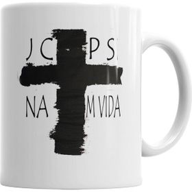 Baskı Dükkanı KB2350 Gospel Jesus Na Minha Vıda Porselen Kupa Bardak
