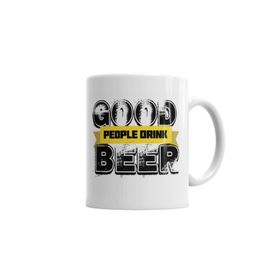 Baskı Dükkanı KB2352 Good People Drink Beer Porselen Kupa Bardak