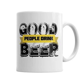 Baskı Dükkanı KB2352 Good People Drink Beer Porselen Kupa Bardak