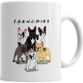 Baskı Dükkanı KB2383 Frenchies Pug Köpek Porselen Kupa Bardak