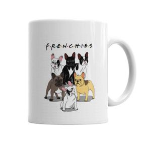 Baskı Dükkanı KB2383 Frenchies Pug Köpek Porselen Kupa Bardak