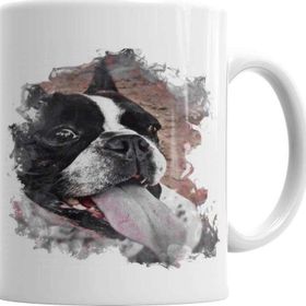 Baskı Dükkanı KB2383 Frenchies Pug Köpek Porselen Kupa Bardak