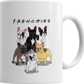 Baskı Dükkanı KB2383 Frenchies Pug Köpek Porselen Kupa Bardak