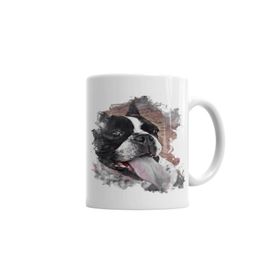 Baskı Dükkanı KB2384 Frenchies Pug Köpek Porselen Kupa Bardak