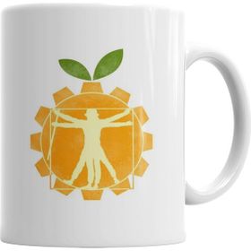 Baskı Dükkanı KB2422 Laranja Mecanica Vitruviana Porselen Kupa Bardak