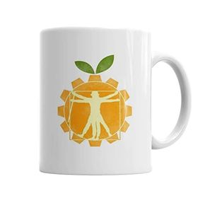 Baskı Dükkanı KB2422 Laranja Mecanica Vitruviana Porselen Kupa Bardak