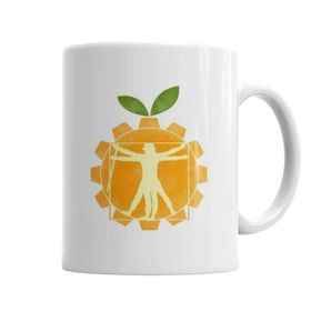 Baskı Dükkanı KB2422 Laranja Mecanica Vitruviana Porselen Kupa Bardak