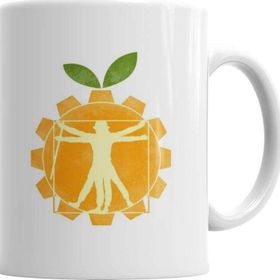 Baskı Dükkanı KB2422 Laranja Mecanica Vitruviana Porselen Kupa Bardak
