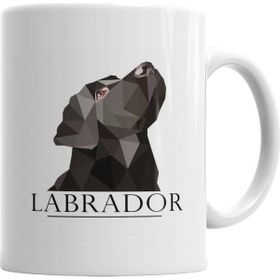 Baskı Dükkanı KB2424 Labrador Black Pug Köpek Porselen Kupa Bardak