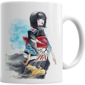 Baskı Dükkanı KB2456 Kokeshi Porselen Kupa Bardak