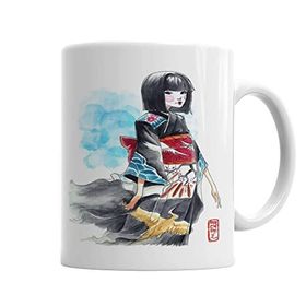 Baskı Dükkanı KB2456 Kokeshi Porselen Kupa Bardak